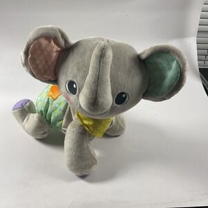 V-Tech Plush 14" Explore and Crawl Musical Elephant Plush Toy Stuffed WORKS